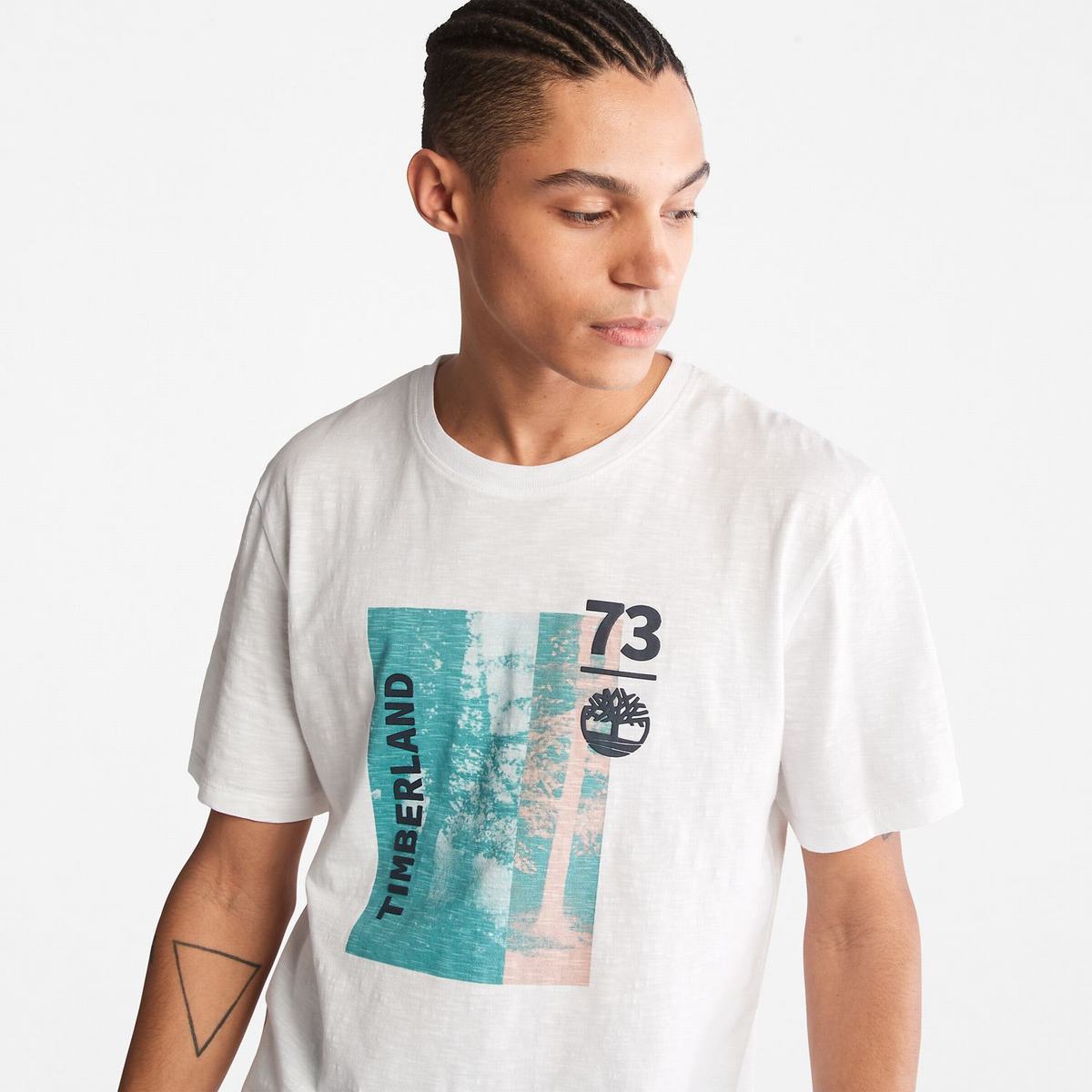 Timberland T Shirts Herre Hvide | VZFY86524