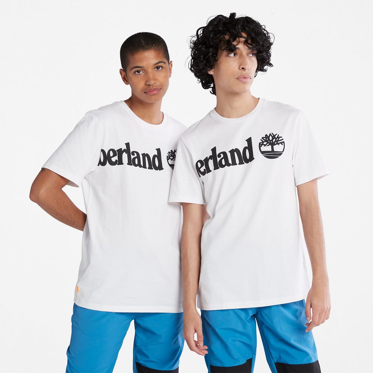 Timberland T Shirts Herre Hvide | YQBZ21485