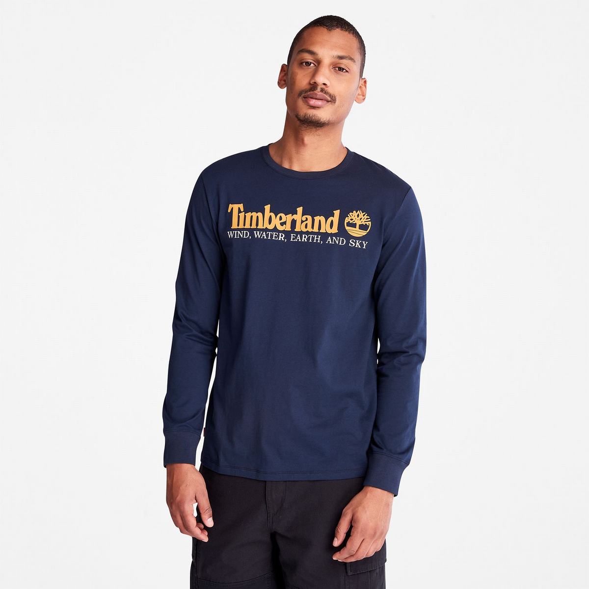 Timberland T Shirts Herre Mørkeblå | JZEL34168