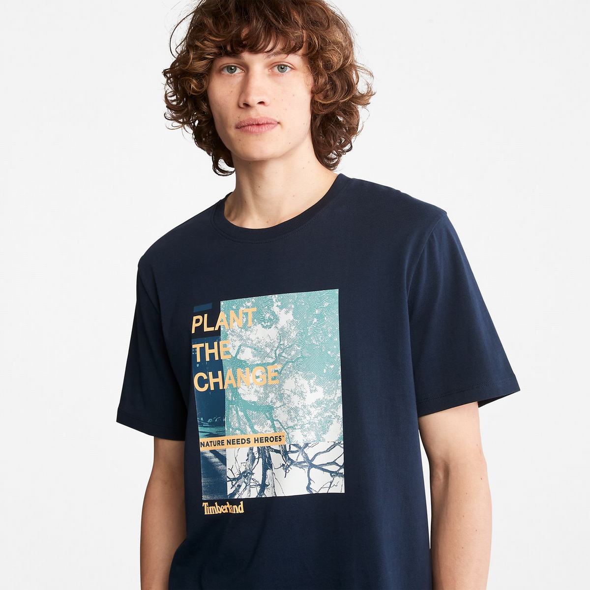 Timberland T Shirts Herre Mørkeblå | MYQJ51742