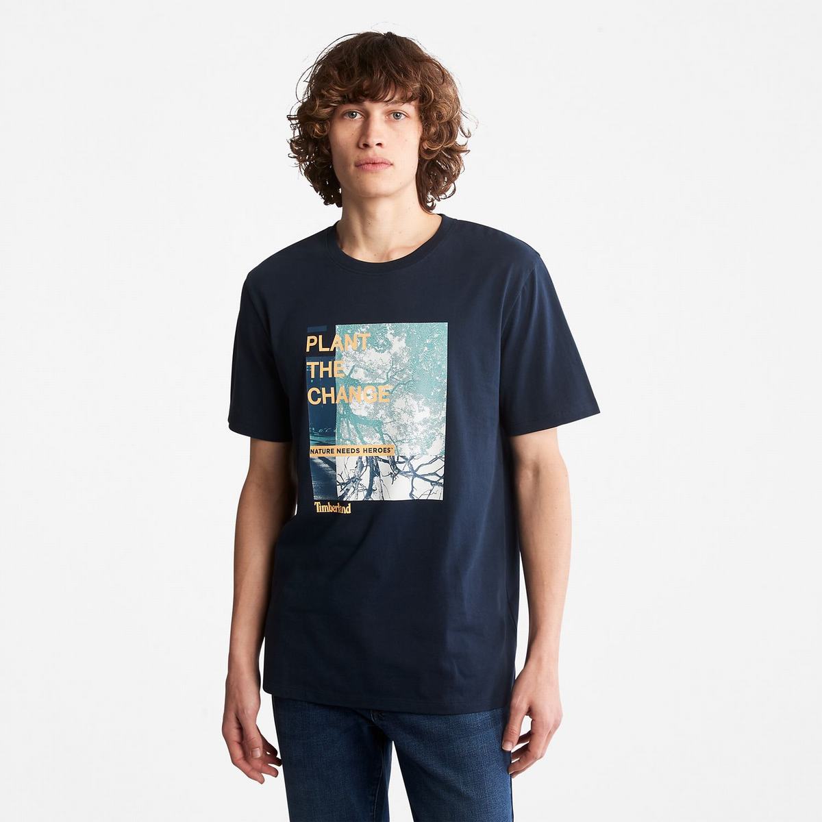 Timberland T Shirts Herre Mørkeblå | MYQJ51742