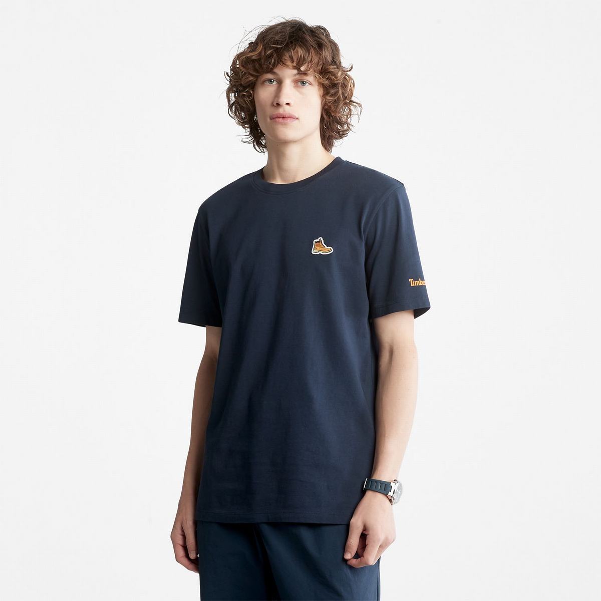 Timberland T Shirts Herre Mørkeblå | PQNK68137