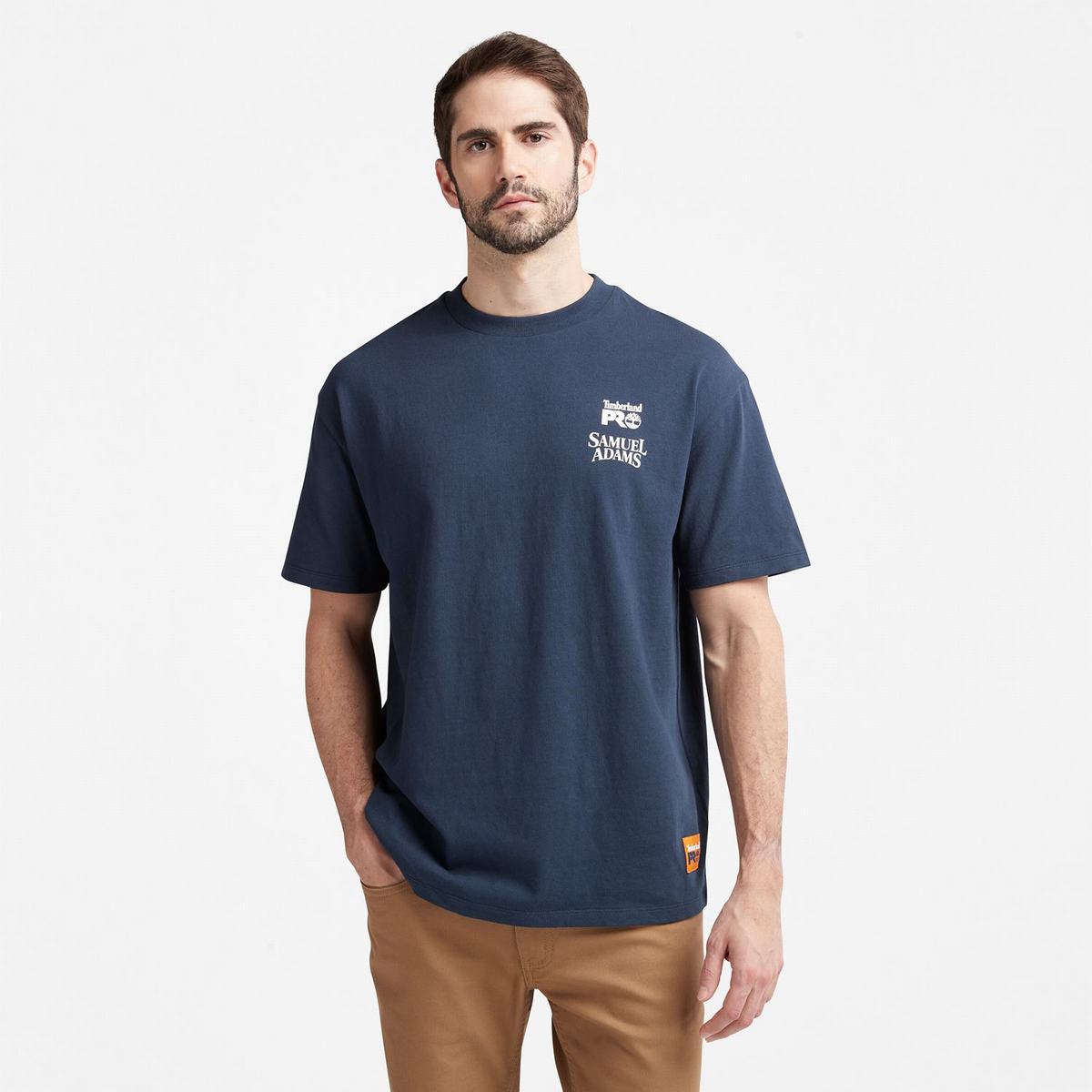 Timberland T Shirts Herre Mørkeblå | TXMF72310