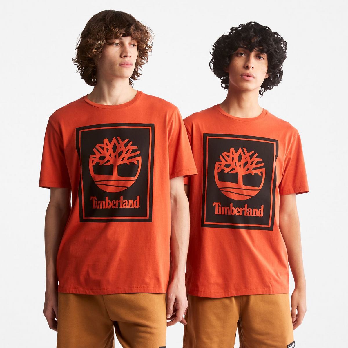 Timberland T Shirts Herre Orange Sort | EAUC49208