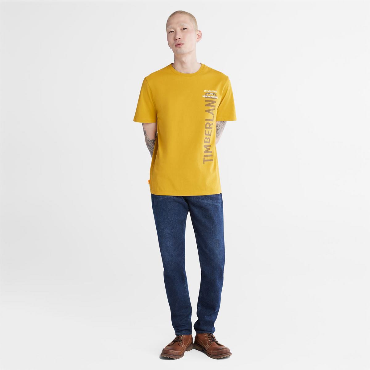 Timberland T Shirts Herre Sennep | UFNR63498