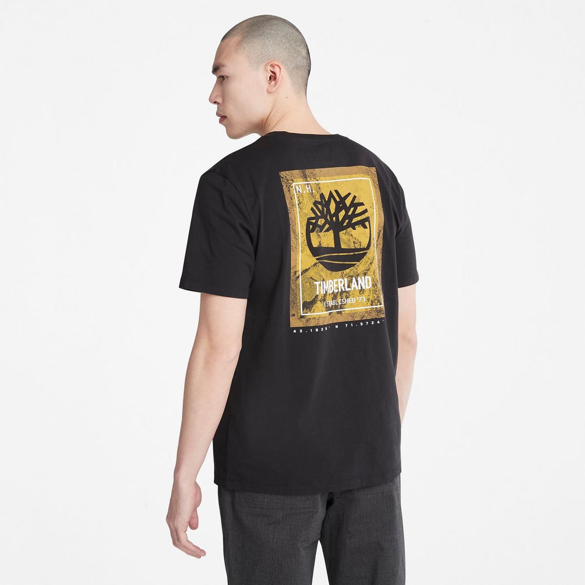 Timberland T Shirts Herre Sort | GROU20856