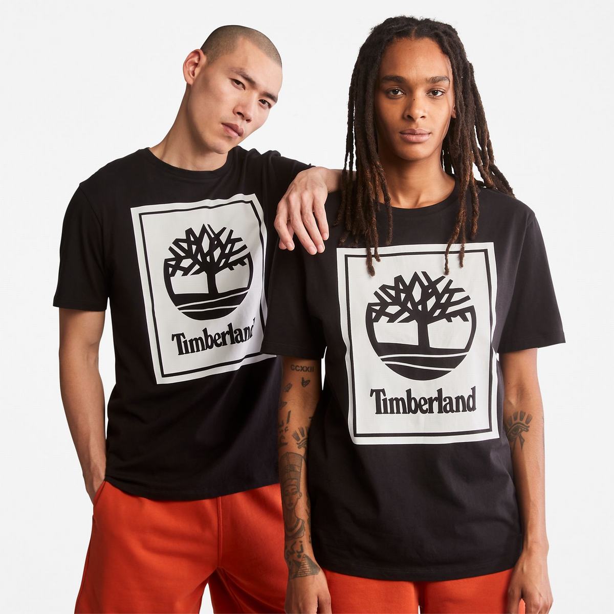 Timberland T Shirts Herre Sort Hvide | NKBH91253