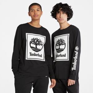 Timberland T Shirts Dame Sort Hvide | IYAQ37654